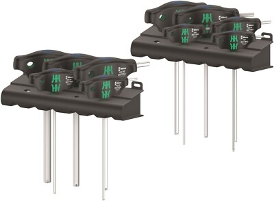 Wera 454/10 HF Set 1 Hex Plus T-handle Screwdriver Set Mit Rack SAE 05023451001