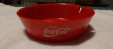 Vintage Coca-Cola red plastic ashtray 4-1/2" diameter made in USA Collectible