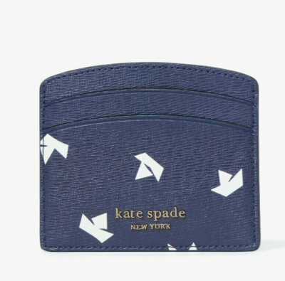 Kate Spade Spencer Paper Boat Card Holder Case ~NWT~ Blue