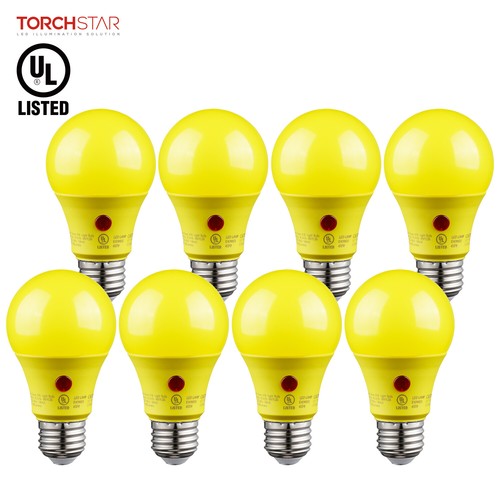 LED Dusk to Dawn Yellow A19 Bug Light Bulb, 9W 2700K Soft White - Picture 9 of 10