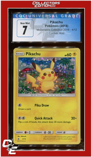 McDonald's Collection 2018 Pikachu Confetti Holo 4 CGC 7