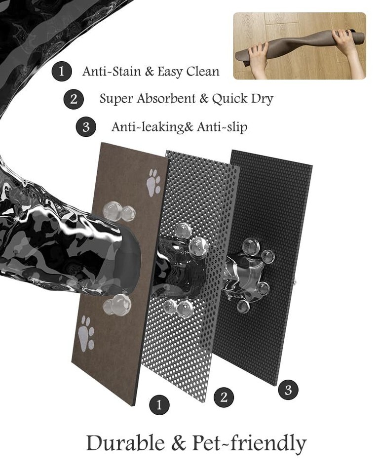 Pet Feeding MatAbsorbent Dog Mat for Food and Water BowlNo Stains