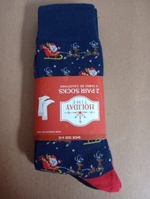 2 Pair Christmas Socks Size 6-12