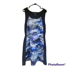 Lane Bryant Purple Abstract Belted Dress Sz 18 Plus Excellent woman's