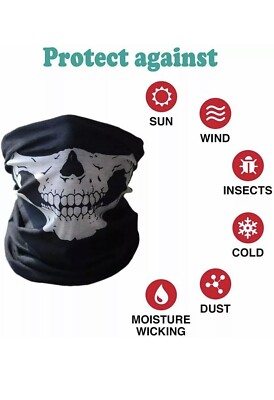 Cagoule masque facial Moto Clown fantôme crâne masque respirant coupe-vent UV so
