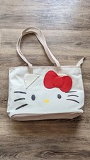 Cute Hello Kitty Tote Bag With Zip Opening - Beige