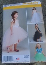 Simplicity 1122 Girls Tulle Skirt Size 3-6 and 7-14