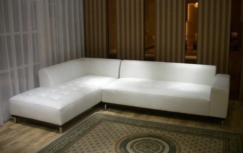 Modern contemporary classic design white Leather Sectional Sofa 3 PC set #1707  - Image 2 of 4