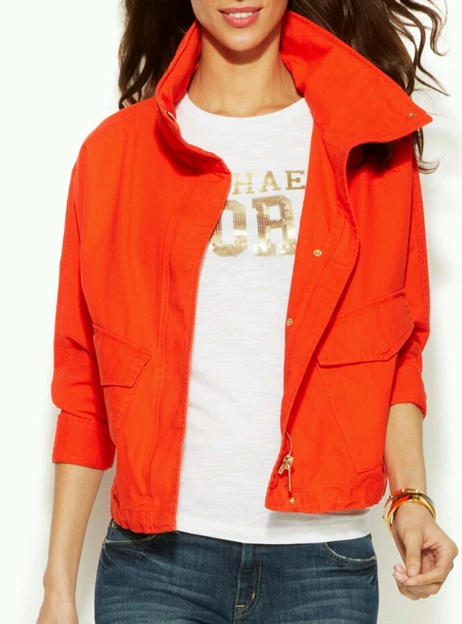 NEW! MICHAEL Michael Kors Stand-Collar Zip-Front Jacket M,L,XL*