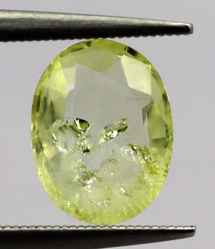 Untreated 100% Natural Green Yellow Sapphire Loose Oval Cut Gemstone 1.36 Ct