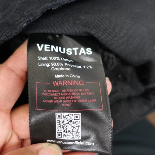 Venustas Heated Vest Mens Medium Black Canvas Puffer Fleece Lined M65 NO BATTERY image 12