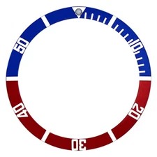 BEZEL INSERT FOR SEIKO 6105,7002,6309,7S26,6309,6306,7002,SKX007 RED/BLUE FLAT