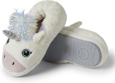 Dearfoams Girl's Slip Resistant Critter Slipper Unicorn Size US 1 Big Kid BNWT
