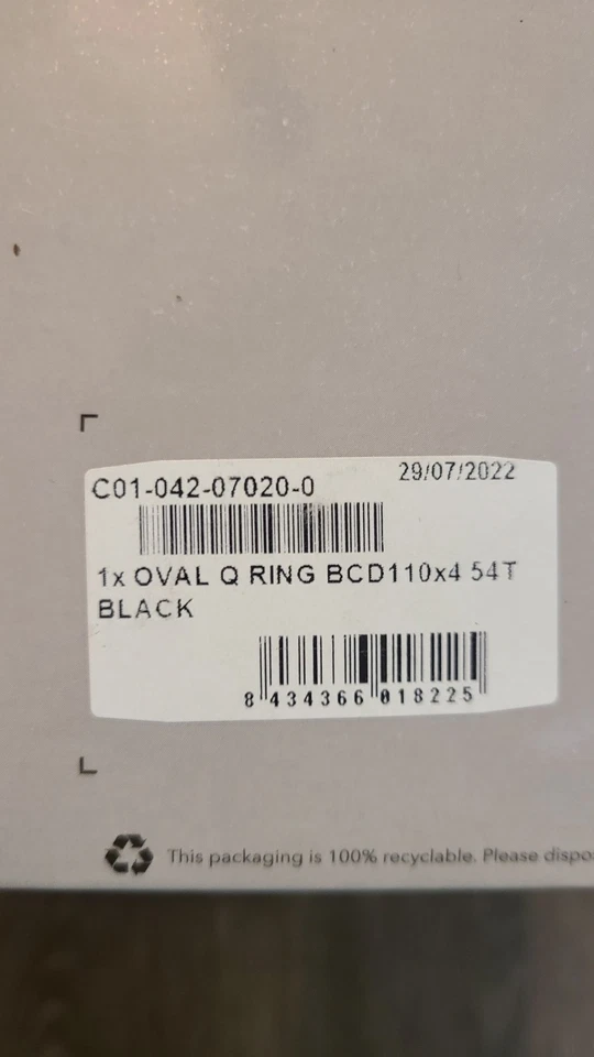 ROTOR 1x 54T Aero Q-Ring Oval BCD 110 x 4 54 Road Time Trial Triathlon TT - NEW - Image 4 of 4