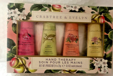 CRABTREE EVELYN HAND THERAPY 4PIECES SET PEAR,LILY,POMEGRANATE,SUMMER HILL 0.9OZ