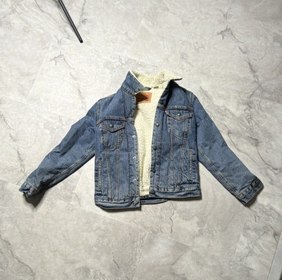 Levi Strauss & Co. Women's Denim Jacket Sherpa Lined Button Solid Blue S