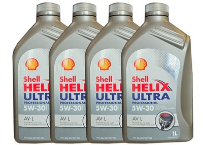 Shell Helix Ultra Professional AV-L  5W-30 Motoröl VW 50400 VW 50700 4 Liter