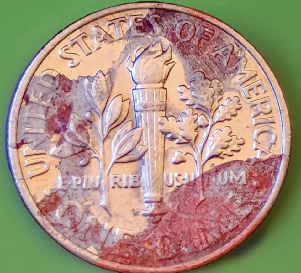 2010 "Masked" Roosevelt Dime Major Lamination Error On Rev&Ob Full 🔥 & Bands VF - Image 2 of 4