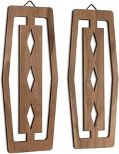 Croblissful 2 Pcs Modern Mid Century Wall Art Wood Mid Century Elegance Decor Ac