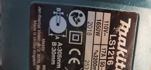 Makita LS1216 Compound Saw Mitre Chop, 305mm Blade - Picture 6 of 12