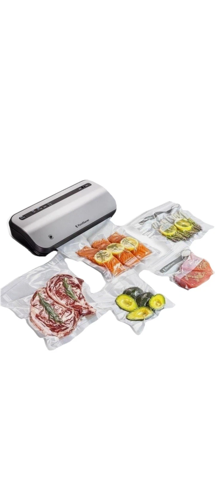 FoodSaver VS2270 Automatic Vacuum Sealer Silver Black w/Bags, Roll, Hose, Pulse