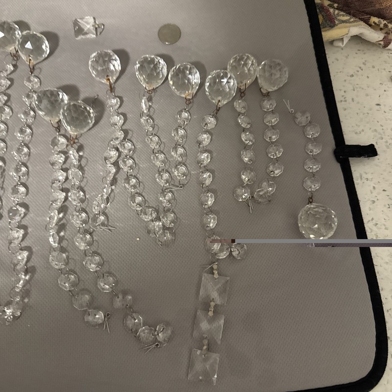 vintage (1) cut glass crystal 1" ball shaped Chandelier Ornament, craft gift