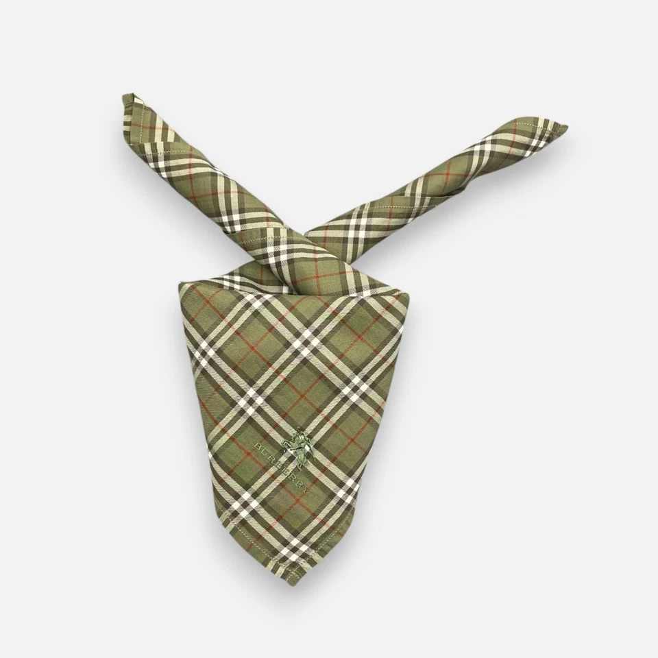 Vintage 90s Burberry Handkerchief Plaid Neckerchief Check Pocket Square Scarf - Image 3 of 4