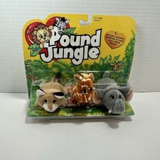 GALOOB POUND JUNGLE 1997 Puma, Giraffe, elephant Vintage Rare
