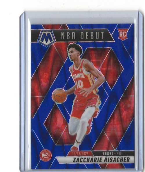 2024 Panini Mosaic NBA Debut Zaccharie Risacher Blue Mosaic Prizm /199 RC #269