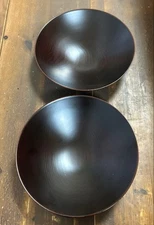 Yamanaka Lacquerware Wooden Natural Wood Deep Plate Set of 2