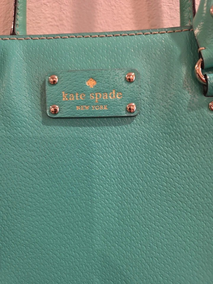 Bolso de hombro/tote Kate Spade Wellesley Quinn azul turquesa triple compartimento Foto 3 de 4