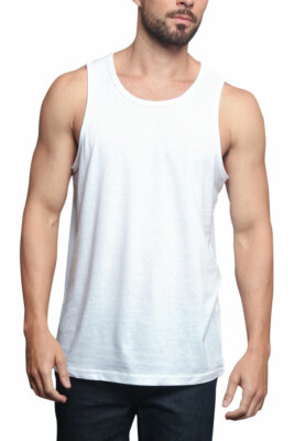Men's Basic Straight Hem Long Length Tank Top Sleeveless T-shirts  S~5XL  TT60-H