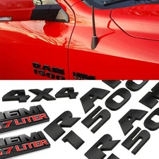 Set of 5 3D Raised Emblem Letter Badge Fits for RAM 1500 HEMI 5.7LITER 4x4 Model