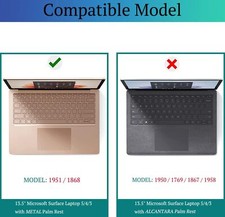 inch Microsoft Surface Laptop 5/4/3 Case with Metal Palm Rest Model 19 for 13.5