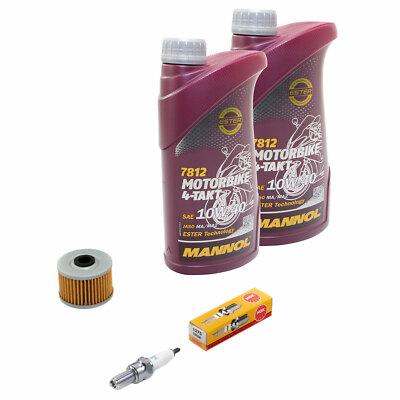 Öl 2L Inspektionspaket für Kawasaki BN 125 Eliminator  98-07 Ölfilter+Zündkerze