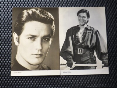 2 x Autogrammkarte Schauspieler / Alain Delon / Progress -DDR-  1965