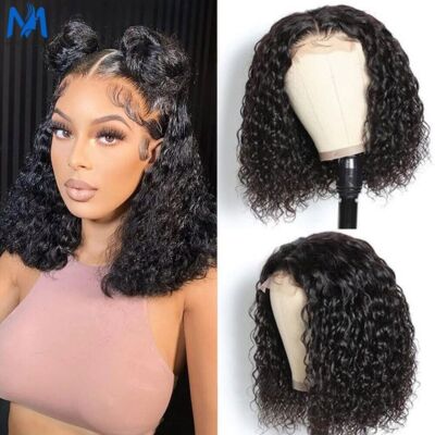 Short Bob Curly 13x4 Lace Front Human Hair Wigs with Baby Hair Brazilian Wig