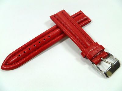20 mm ROT WULST UHRENARMBAND ARMBAND UHRENBAND LEDER 2016