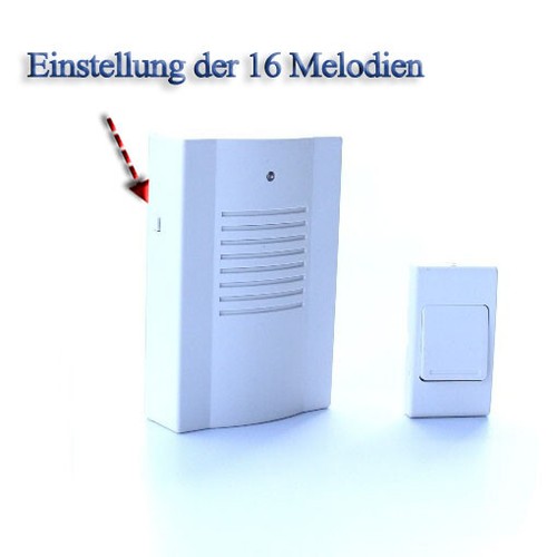 Türklingel Rund Led FUNK Türklingel WIRELESS Türgong LED LEUCHTE - Tür Gong Klingel Glocke ...