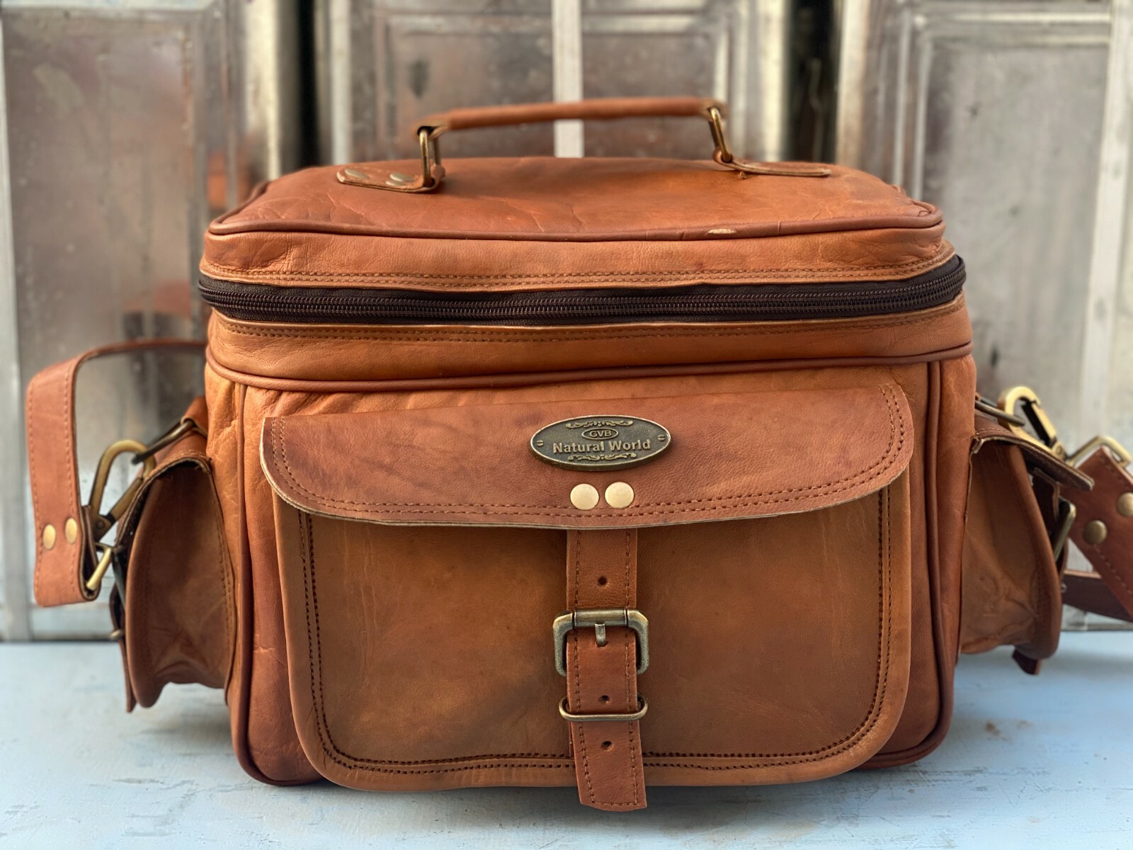 Handmade 11" Inch Leather Camera Bag DSLR camera Satchel Case Travel