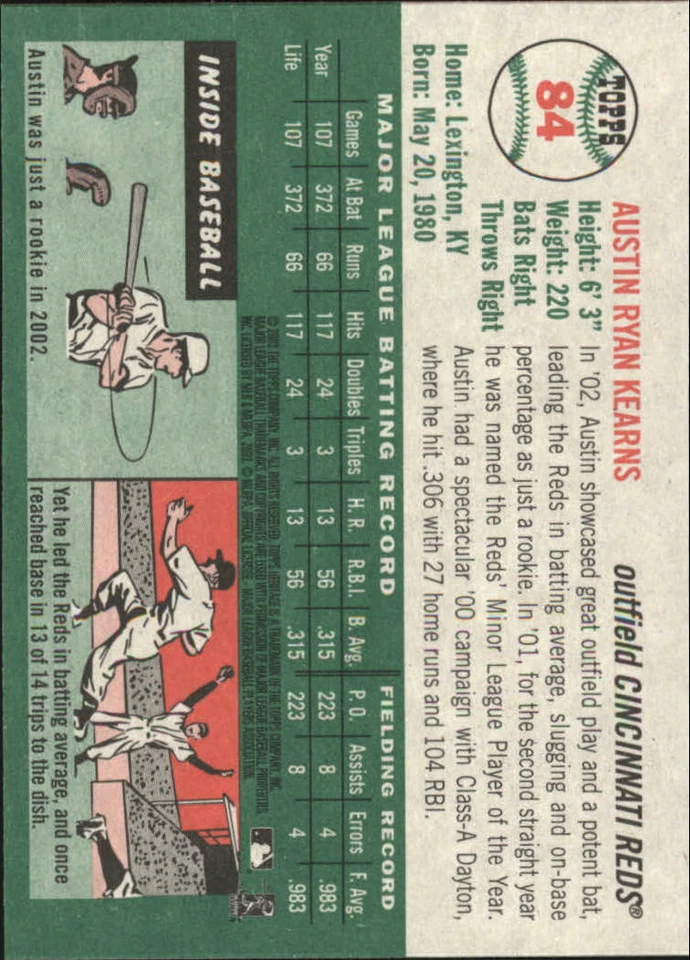 2003 Topps Heritage #84 Austin Kearns - NM - Image 2 of 2