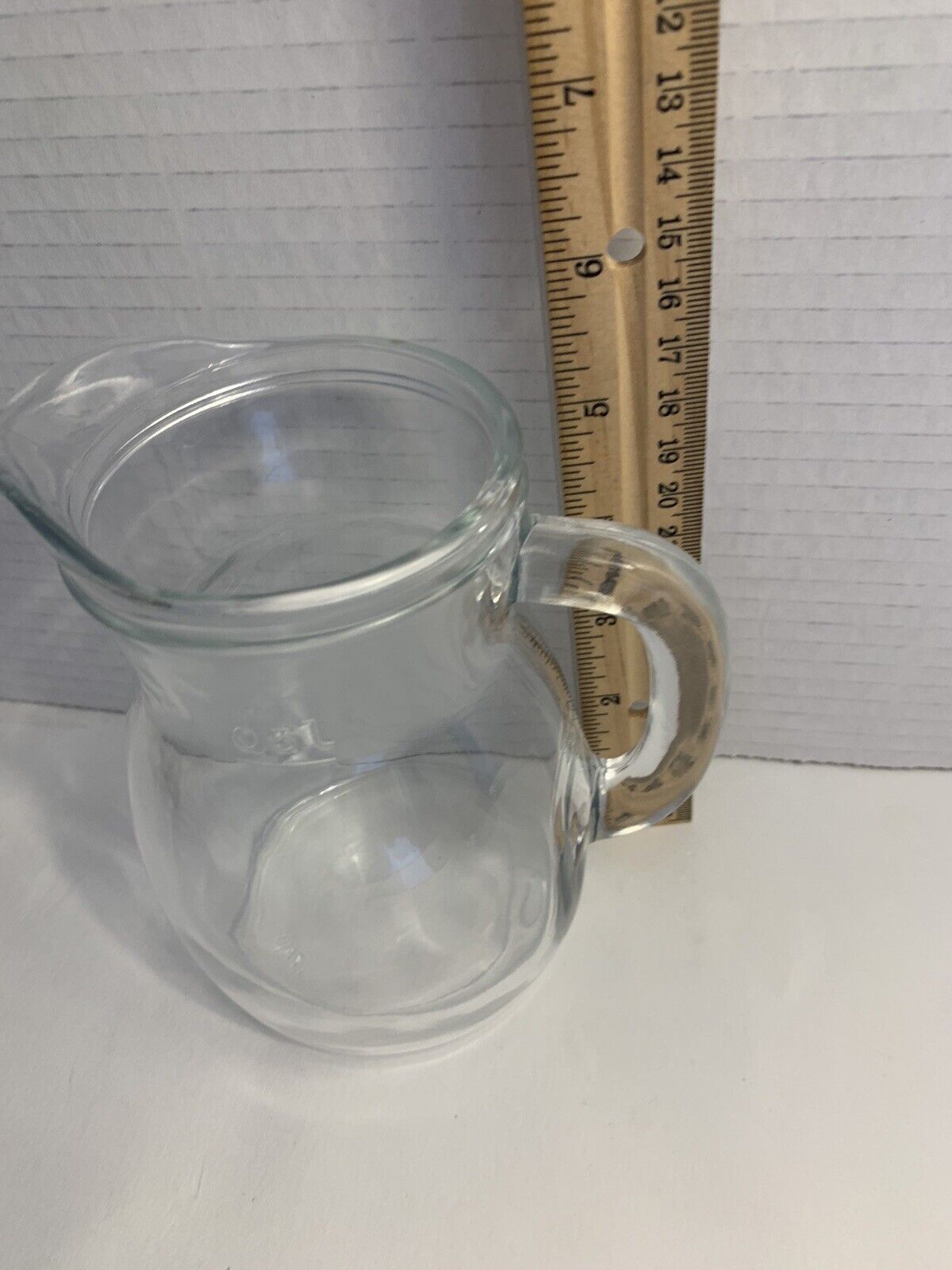 Vintage Italy  1980's Small Glass Pitcher Made In Italy Marked 0.5 L
