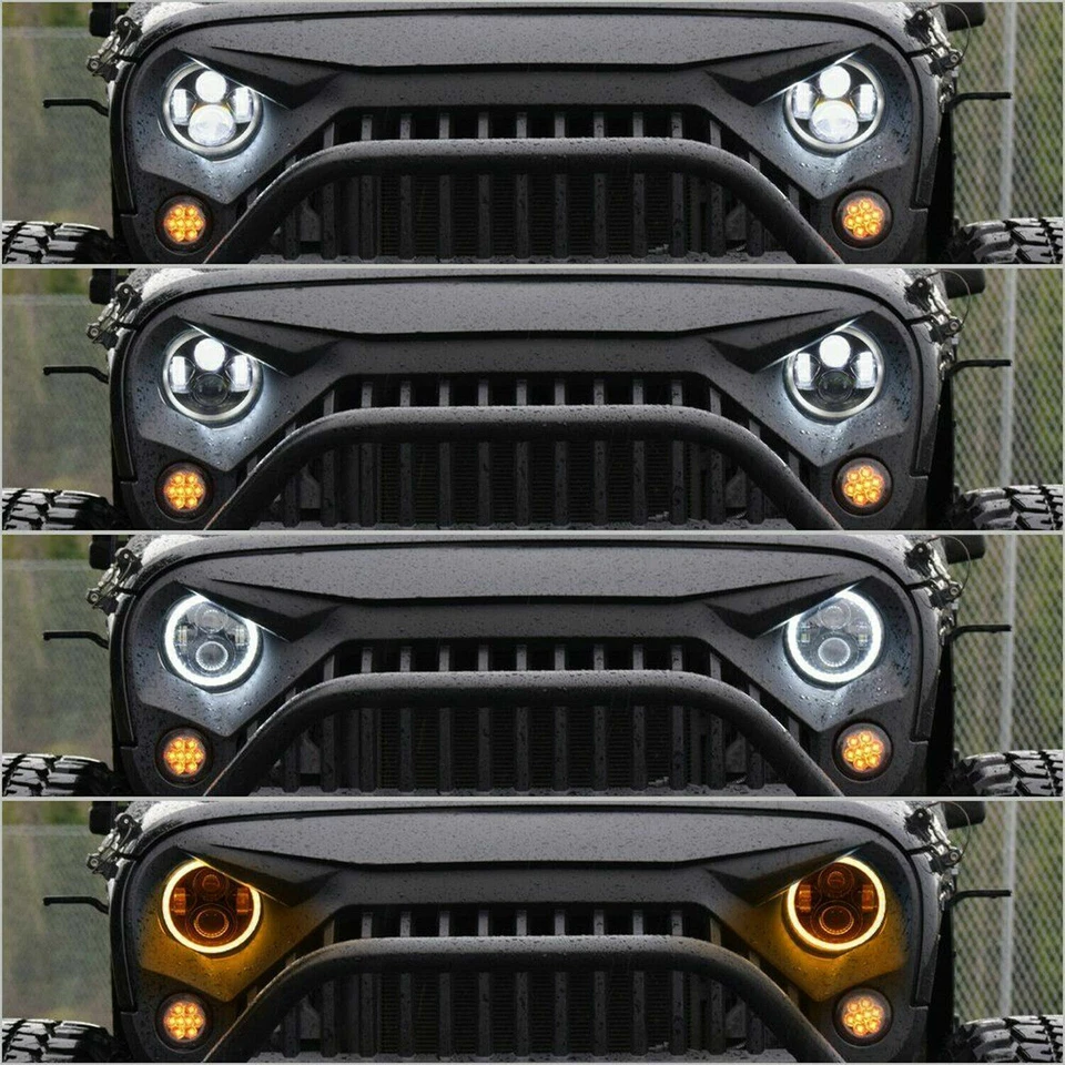 Pair 7 inch Round LED Headlights HI-Lo Beam For Freightliner Coronado 2001-2016 - Image 3 of 4
