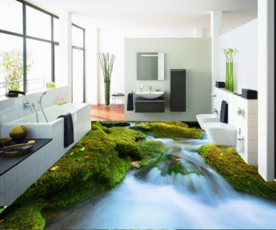 3D White Rapids Stone 566 Floor WallPaper Murals Wall Print Decal AJ WALLPAPER