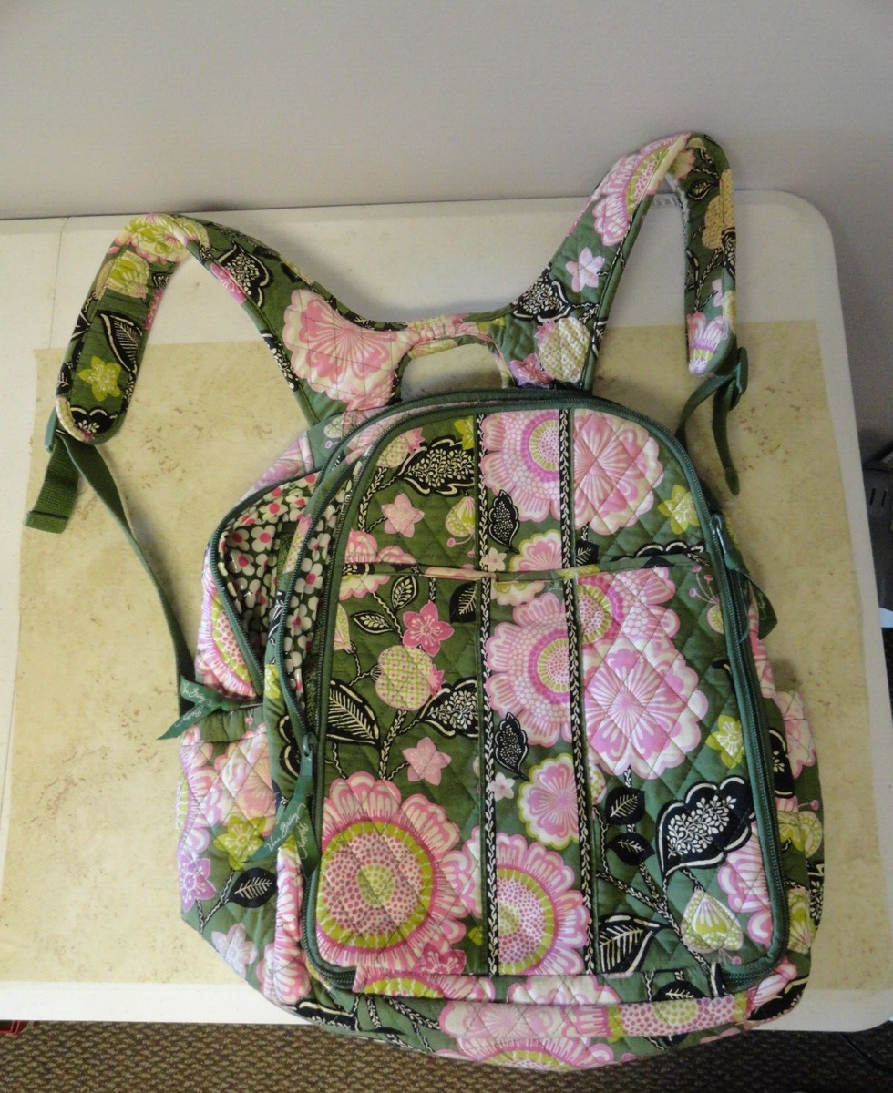Vera Bradley Bags Vera Bradley, Backpack, Black Pink Green Floral Design