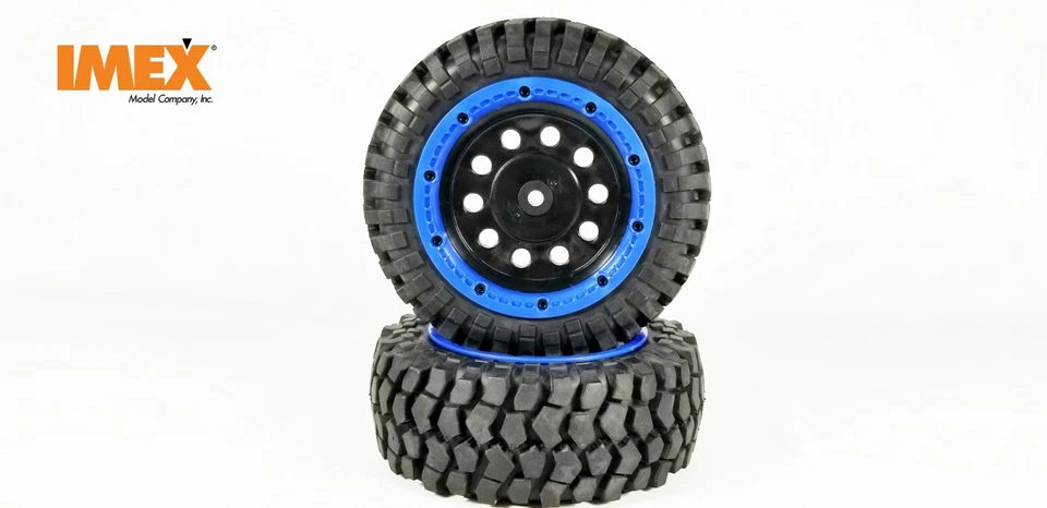 IMEX RC 1/5th K-Rock Tires w/ Front Pluto Beadlock Rims (Black/Blue)(1 Pair) - Image 4 of 4