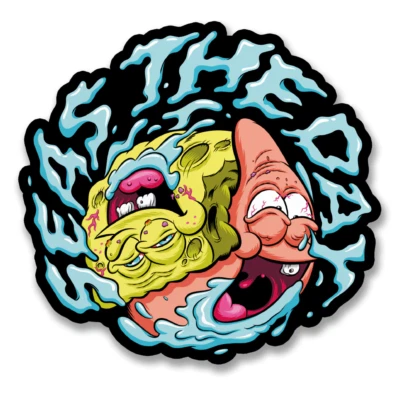 Spongebob Squarepants Schwammkopf Patrick Seas The Day 8cm Sticker Aufkleber - Bild 1 von 2