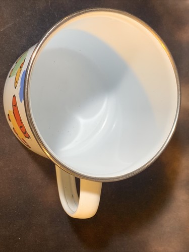 Old Navy Enameled Coffee Mug Cup Tin Dog Puppy Cup 22oz - Picture 4 of 5