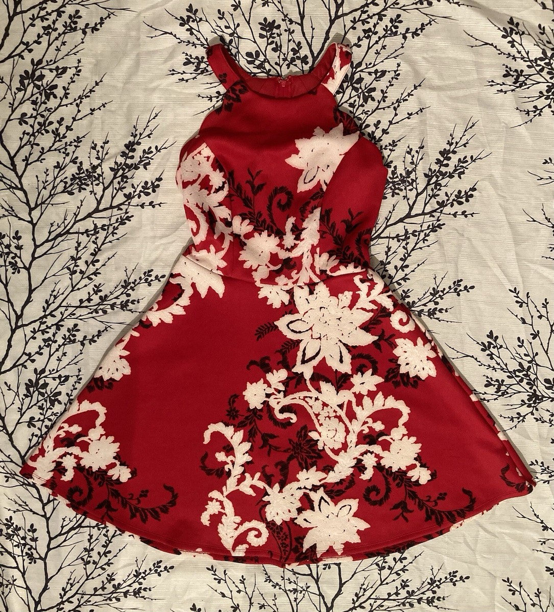 fit flare holiday dress Fit And Flare Red Vintage Style Holiday Dress Size Small