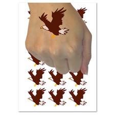Patriotic American Bald Eagle Flying Temporary Tattoo Water Resistant Set